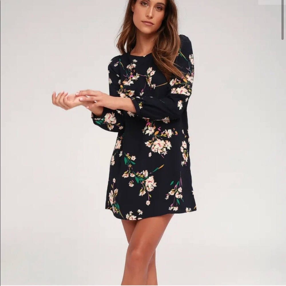 Lulu’s: Herbaceous Babe Floral Print Shift Dress